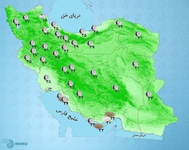 وضعیت آب و هوا امروز ۱ تیر ۱۴۰۰ وضعیت آب و هوا
